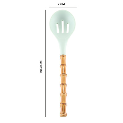 Σερβίρισμα με πινέλο μακαρονάδας Tong Spaghetti Server Turner Spatula Scoop Ladle Soup σερβιρίσματος Κουτάλι Μπαμπού με ρίζα σιλικόνης Κουζινικά σκεύη