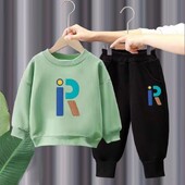 Őszi baba lány ruha szett betűvel nyomtatott pulóver pulóver felső és nadrág alsó 2 darab öltöny gyerek gyerek fiú tréningruha