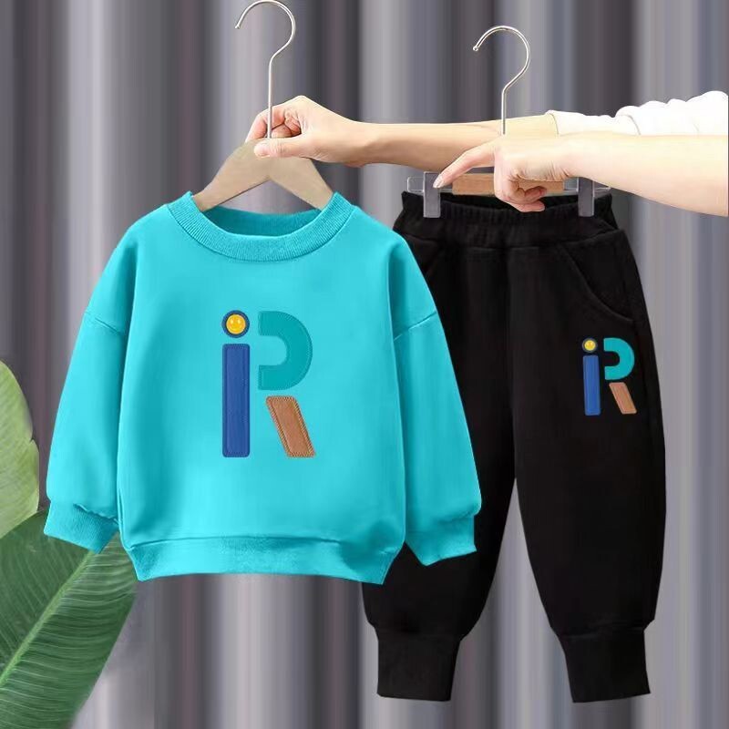 Őszi baba lány ruha szett betűvel nyomtatott pulóver pulóver felső és nadrág alsó 2 darab öltöny gyerek gyerek fiú tréningruha