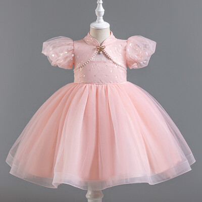 Φόρεμα πάρτι μόδας για παιδιά Κορίτσι Δαντελένιο σορτς μανίκια βραδινά φορέματα Καλοκαιρινό παιδικό φόρεμα πάρτι για κορίτσια 3-12 ετών