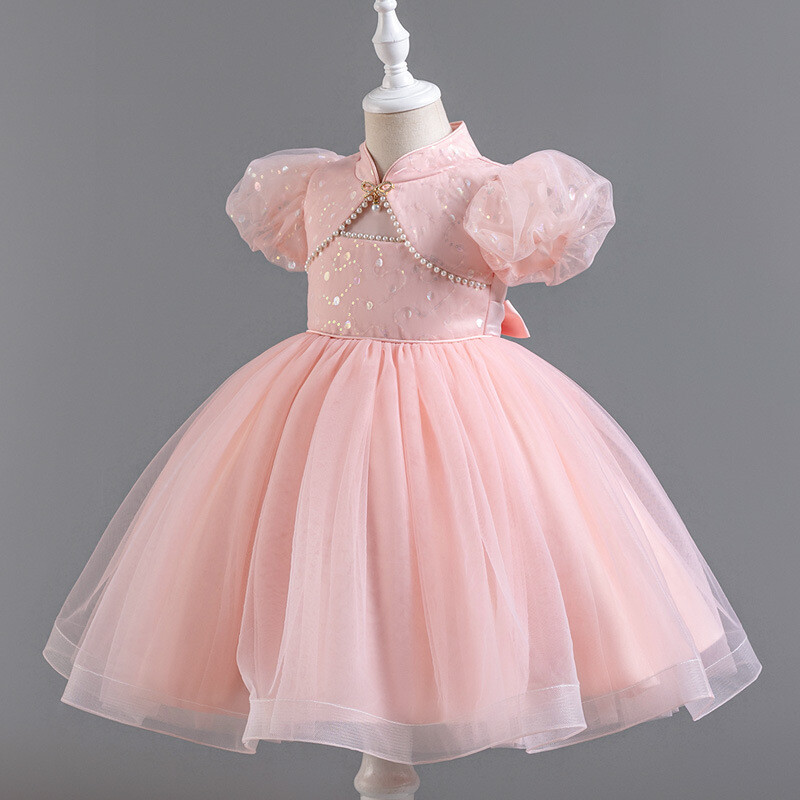 Φόρεμα πάρτι μόδας για παιδιά Κορίτσι Δαντελένιο σορτς μανίκια βραδινά φορέματα Καλοκαιρινό παιδικό φόρεμα πάρτι για κορίτσια 3-12 ετών