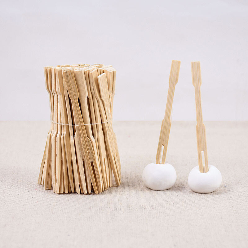 100 DB eldobható bambuszrudak fából készült gyümölcsvilla desszert koktél válogatás esküvői svédasztalos fogpiszkáló születésnapi dekorációs kellékek