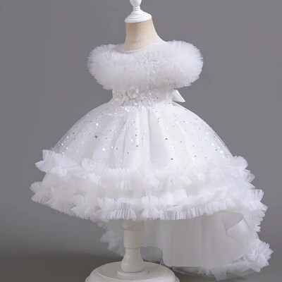 Modes puķu meiteņu kleitas kāzām Mežģīņu kleitas bērniem bez piedurknēm Meiteņu vasaras bērnu kleitas meiteņu ballītēm no 3 līdz 12 gadiem