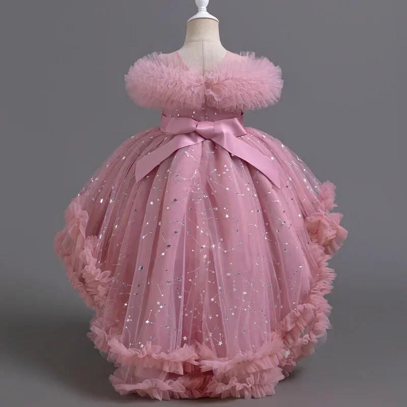 Modes puķu meiteņu kleitas kāzām Mežģīņu kleitas bērniem bez piedurknēm Meiteņu vasaras bērnu kleitas meiteņu ballītēm no 3 līdz 12 gadiem