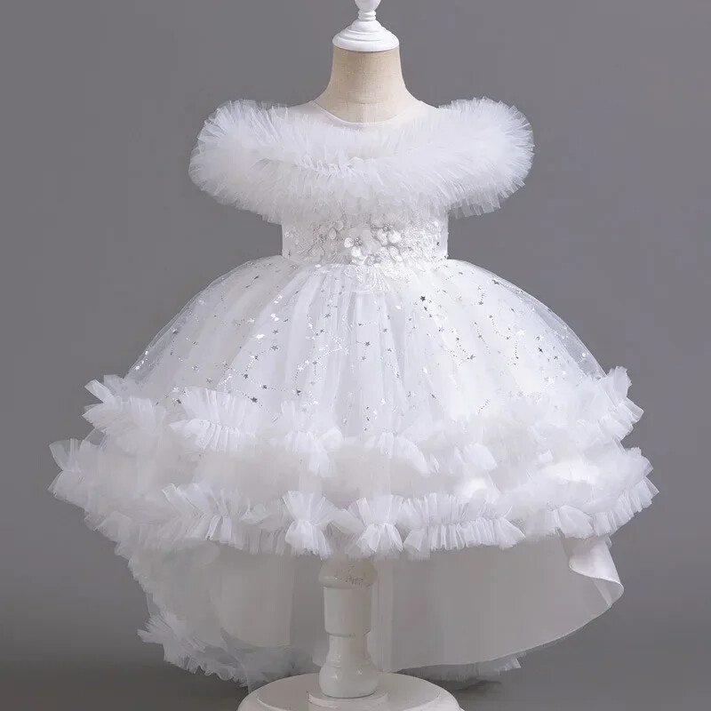 Modes puķu meiteņu kleitas kāzām Mežģīņu kleitas bērniem bez piedurknēm Meiteņu vasaras bērnu kleitas meiteņu ballītēm no 3 līdz 12 gadiem