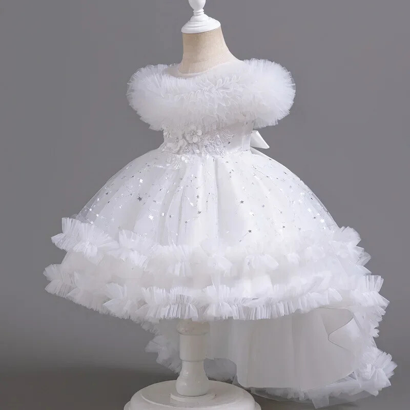 Modes puķu meiteņu kleitas kāzām Mežģīņu kleitas bērniem bez piedurknēm Meiteņu vasaras bērnu kleitas meiteņu ballītēm no 3 līdz 12 gadiem