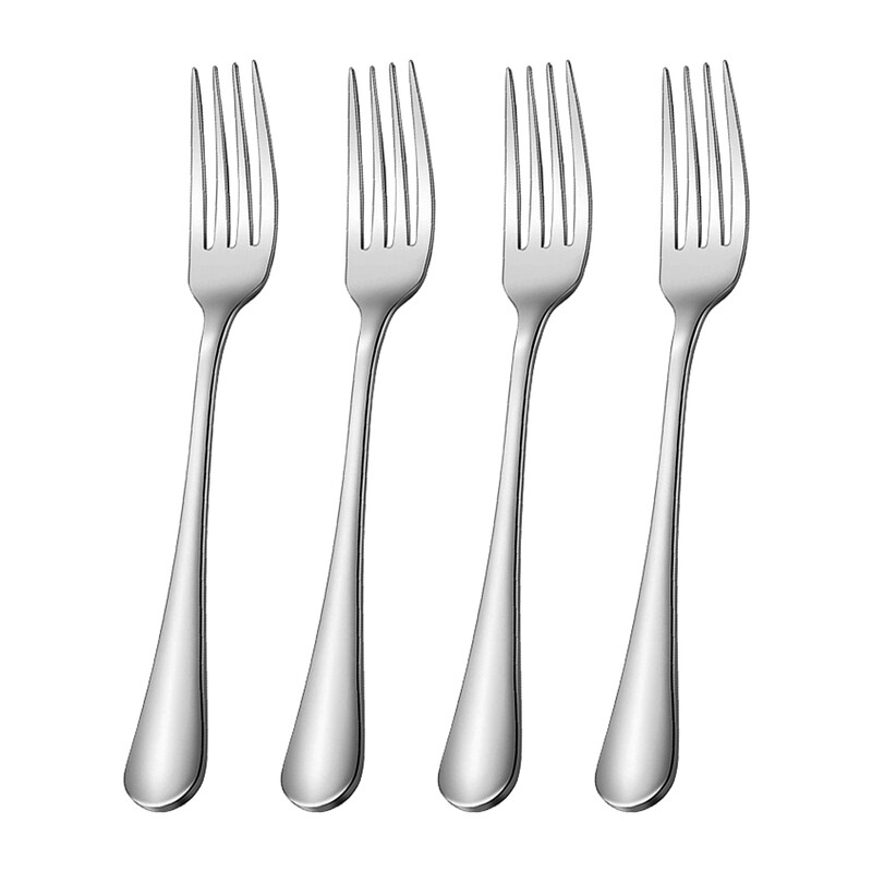 Πιρούνια από ανοξείδωτο ατσάλι 4 τεμ. Λεπτά μαχαιροπίρουνα Δείπνο Πιρούνια Ασημένια φαγητού Σαλάτα Πιρούνι φρούτων για το σπίτι κουζίνα Εστιατόριο Γραφείο