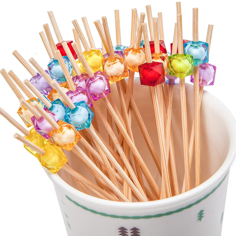 Κοκτέιλ μπαστούνια 100 μετρήσεις Οδοντογλυφίδες Προμήθειες για πάρτι Frill Finger Food Φρούτα σάντουιτς τσιμπήματα