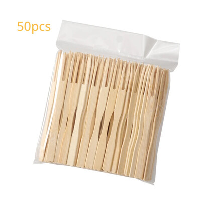 50/100 ΤΕΜ. Μπαμπού μιας χρήσης, ξύλινο πιρούνι φρούτων για επιδόρπιο σετ κοκτέιλ πάρτι για οικιακή διακόσμηση Επιτραπέζια σκεύη προμήθειες