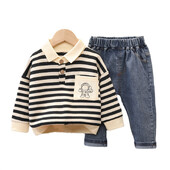 Nova odjeća za proljeće i jesen za dječake i djevojčice, modna dječja majica na pruge, hlače, 2 kom/komplet, ležerni kostim za malu djecu, dječje trenirke