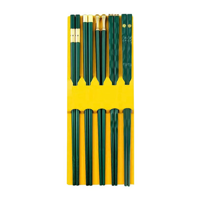 Bețișoare din aliaj 5 perechi Bețișoare reutilizabile rezistente la temperaturi înalte Set de bețișoare rezistente anti-alunecare pentru restaurant acasă