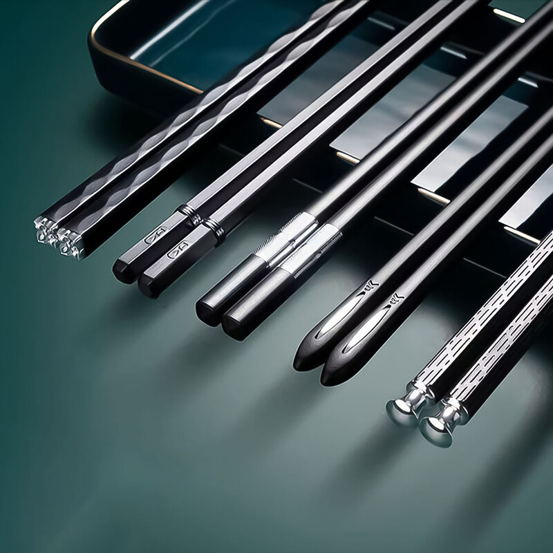 Bețișoare din aliaj 5 perechi Bețișoare reutilizabile rezistente la temperaturi înalte Set de bețișoare rezistente anti-alunecare pentru restaurant acasă