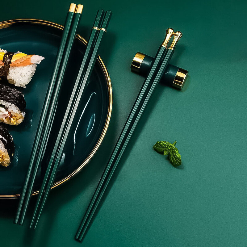 Bețișoare din aliaj 5 perechi Bețișoare reutilizabile rezistente la temperaturi înalte Set de bețișoare rezistente anti-alunecare pentru restaurant acasă