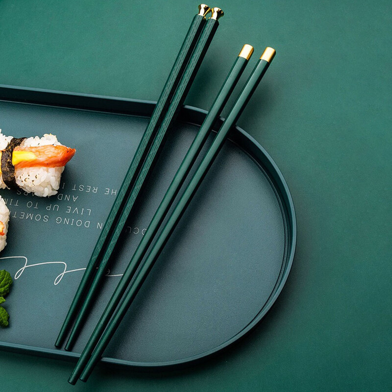 Bețișoare din aliaj 5 perechi Bețișoare reutilizabile rezistente la temperaturi înalte Set de bețișoare rezistente anti-alunecare pentru restaurant acasă