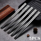 2-5 ζεύγη chopsticks 304 από ανοξείδωτο ατσάλι, αντιολισθητικά μεταλλικά ραβδιά σούσι, κορεάτικα ιαπωνικά φαγητά κινέζικα ξυλάκια