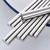 5 poros metalinių lazdelių, daugkartinio naudojimo lazdelės, tinkamas plauti indaplovėje, nerūdijančio plieno lazdelės, skirtos japonų kinų korėjiečių kalbai, vakarienės rinkinys