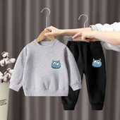 Φθινοπωρινό σετ παιδικών ρούχων για αγόρια Παιδικά κινούμενα σχέδια εμπριμέ μπλούζες πουλόβερ και παντελόνι Κοστούμι για μωρά Μακρυμάνικα φόρμες