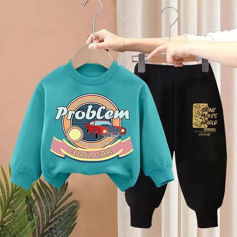 Φθινοπωρινά Παιδικά Ρούχα για αγόρια Παιδικά Κοριτσίστικα Αυτοκίνητο Φούτερ πουλόβερ Τοπ και Παντελόνι Κοστούμι 2 τεμαχίων Αθλητικά ρούχα Φόρμες