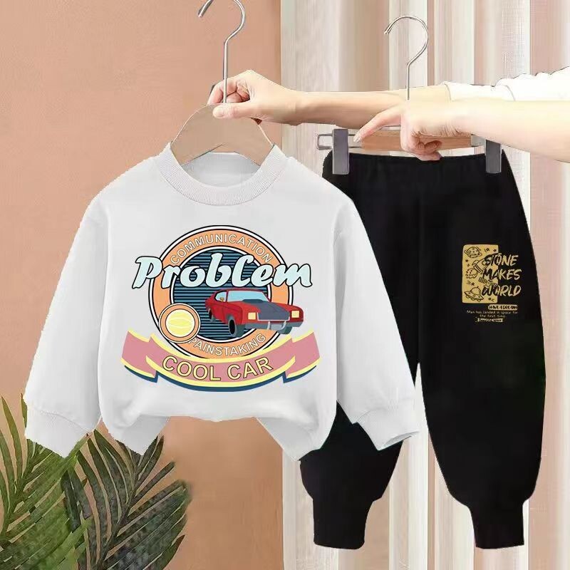 Φθινοπωρινά Παιδικά Ρούχα για αγόρια Παιδικά Κοριτσίστικα Αυτοκίνητο Φούτερ πουλόβερ Τοπ και Παντελόνι Κοστούμι 2 τεμαχίων Αθλητικά ρούχα Φόρμες