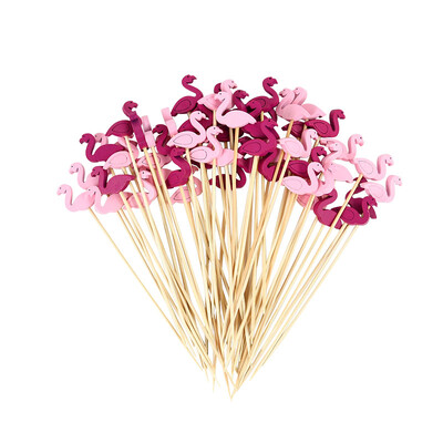 100 vnt kaktuso flamingo bambuko skewer Bar Desertinės salotos lazdelės bufetas Cupcake vaisių šakutės kokteilių dantų krapštukas vestuvių dekoravimui
