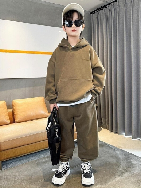 Őszi gyerekek fiú ruha szett betűvel nyomtatott pulóverek pulóver felső és nadrág 2 részes öltöny tinédzser lányoknak pulóverek tréningruhák