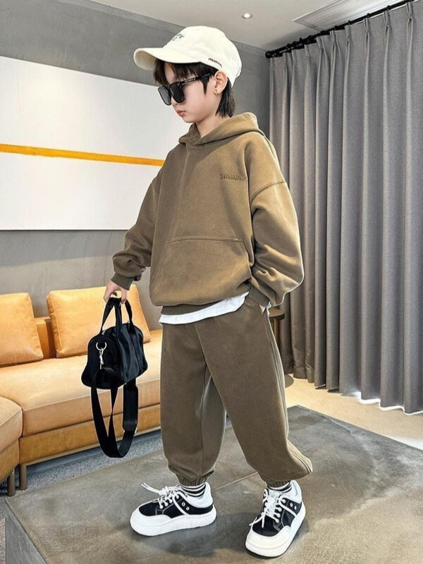 Őszi gyerekek fiú ruha szett betűvel nyomtatott pulóverek pulóver felső és nadrág 2 részes öltöny tinédzser lányoknak pulóverek tréningruhák