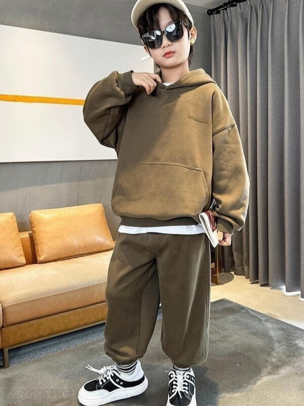 Őszi gyerekek fiú ruha szett betűvel nyomtatott pulóverek pulóver felső és nadrág 2 részes öltöny tinédzser lányoknak pulóverek tréningruhák