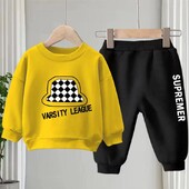 Φθινοπωρινό σετ ρούχων για κοριτσάκια Φούτερ πουλόβερ με στάμπα Επιστολή και παντελόνι κάτω 2 τεμάχια Παιδικό παιδικό αγόρι αθλητικές φόρμες