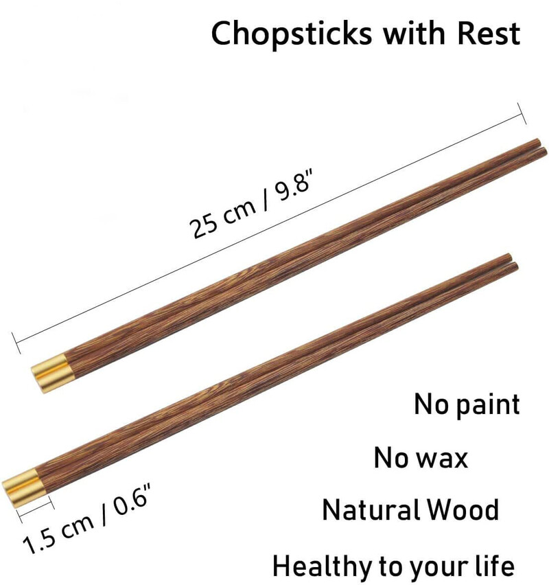 Set de 5 perechi de betisoare din lemn reutilizabile cu carcasa, set de betisoare in stil chinezesc