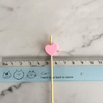 100x Love Heart Bamboo Pick Food Cupcake Fruit Cocktail Pick Stick Salad for Picnic Wedding Party Supplies Home