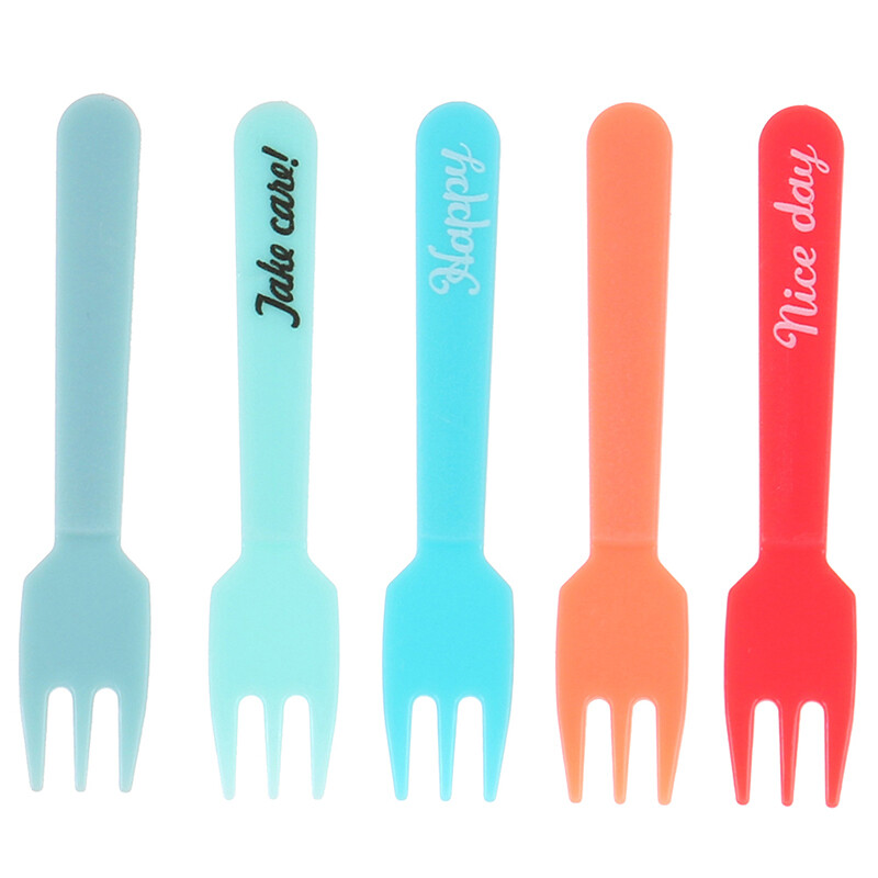 5 vnt Spalvinga plastikinė vaisių šakutė Mini animacinis filmas vaikams Užkandis Pyragas Desertas Maistas Vaisių krapštukas Dantų krapštukas Bento Pietūs Vakarėlio dekoracija