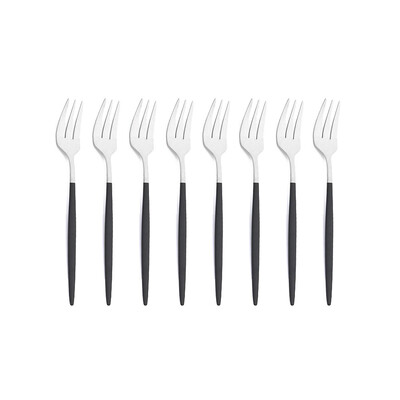 8 vnt nerūdijančio plieno arbatos šakutės juodos auksinės pyrago šakutės užkandžiai salotos kavos vaisių šakutė veidrodis stalo įrankiai stalo reikmenų rinkinys virtuvės reikmenys