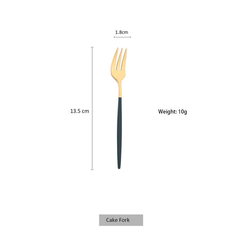 8 vnt nerūdijančio plieno arbatos šakutės juodos auksinės pyrago šakutės užkandžiai salotos kavos vaisių šakutė veidrodis stalo įrankiai stalo reikmenų rinkinys virtuvės reikmenys