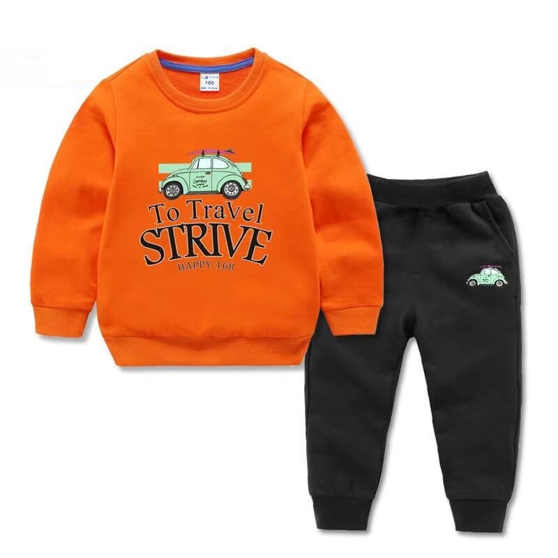 Set haine de toamnă pentru bebeluși băieți pentru copii, mașină, scrisori, hanorace, pulover, top și pantaloni, costum 2 piese, copii, fete, trening la modă