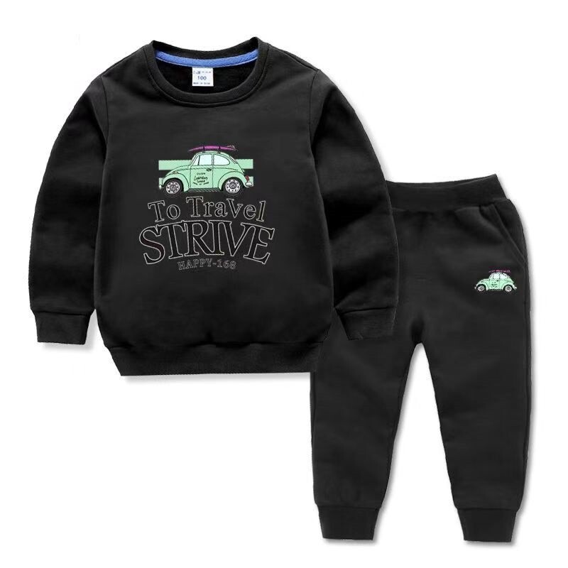 Set haine de toamnă pentru bebeluși băieți pentru copii, mașină, scrisori, hanorace, pulover, top și pantaloni, costum 2 piese, copii, fete, trening la modă