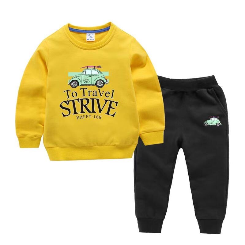 Set haine de toamnă pentru bebeluși băieți pentru copii, mașină, scrisori, hanorace, pulover, top și pantaloni, costum 2 piese, copii, fete, trening la modă