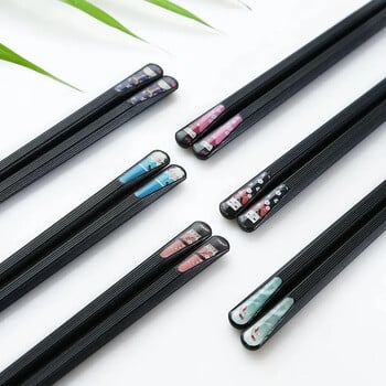 Μαύρα κράμα Chopsticks Σετ 10 Pairs Japanese Sushi Chopsticks Restaurant Επιτραπέζια σκεύη Αξεσουάρ Αντιμουχλικά και αντιβακτηριδιακά