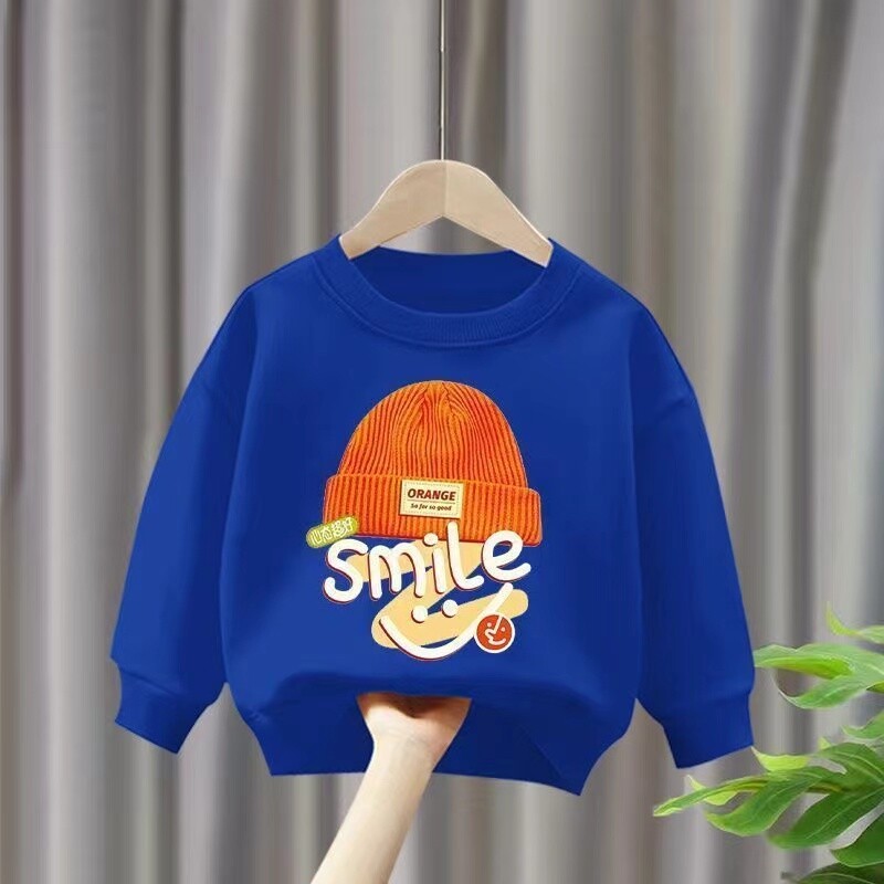 Rudens kūdikių mergaičių berniuko rūbų rinkinys Vaikiškas sportinis animacinis filmukas Šypsenos megztinis viršus ir kelnės užpakaliukas dviejų dalių kostiumas medvilninis sportinis kostiumas