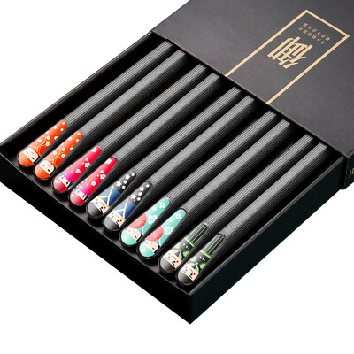 JANKNG 5 pāri/komplekts multfilmu irbulīši japāņu irbulīši daudzkrāsaini bērniem, ķīniešu irbulīši, kas mācās Palillos Chinos.