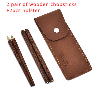 Ξύλινα πτυσσόμενα chopsticks Φορητά πτυσσόμενα chopsticks από ανοξείδωτο ατσάλι με θήκη για υπαίθριο κάμπινγκ σετ επιτραπέζια σκεύη ταξιδιού Δώρο