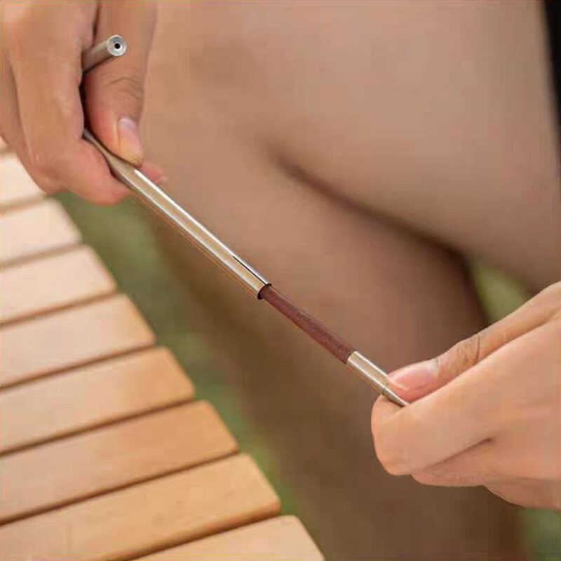 Ξύλινα πτυσσόμενα chopsticks Φορητά πτυσσόμενα chopsticks από ανοξείδωτο ατσάλι με θήκη για υπαίθριο κάμπινγκ σετ επιτραπέζια σκεύη ταξιδιού Δώρο