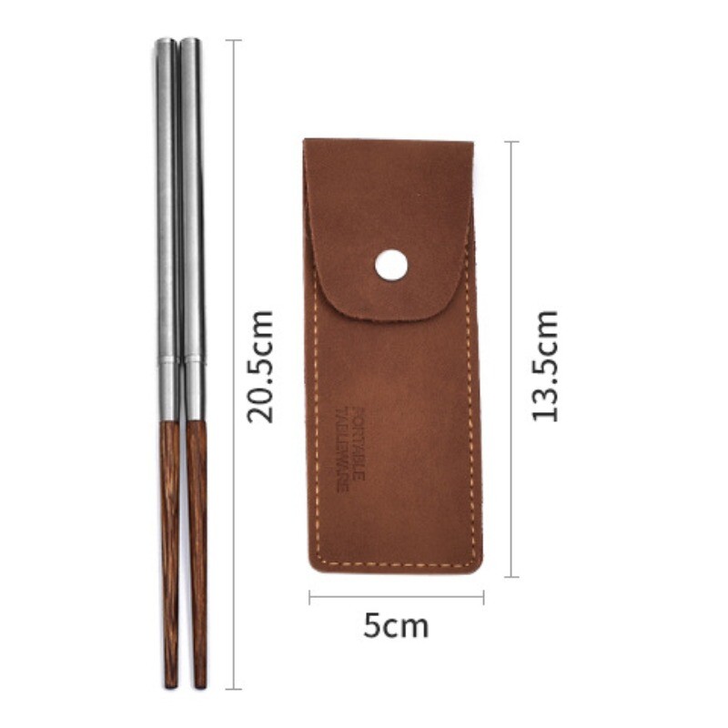 Ξύλινα πτυσσόμενα chopsticks Φορητά πτυσσόμενα chopsticks από ανοξείδωτο ατσάλι με θήκη για υπαίθριο κάμπινγκ σετ επιτραπέζια σκεύη ταξιδιού Δώρο