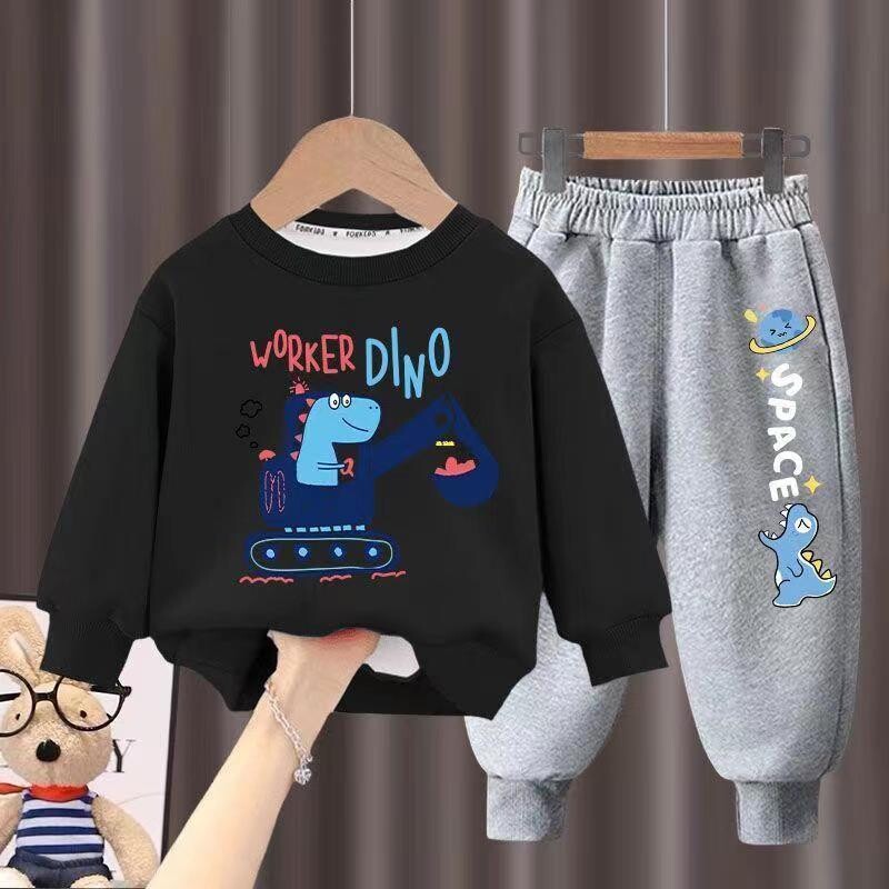 Haine copii Băieți și fete Toamnă Top cu mâneci lungi și pantaloni Seturi 2 piese Copii Băieți și fete Trening cu imprimeu ținută sport