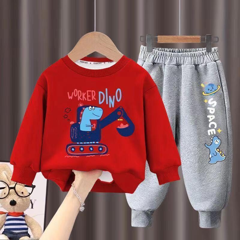 Haine copii Băieți și fete Toamnă Top cu mâneci lungi și pantaloni Seturi 2 piese Copii Băieți și fete Trening cu imprimeu ținută sport