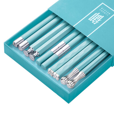 5 perechi de bețișoare japoneze anti-alunecare de înaltă calitate coreeană acasă, hotel, restaurant, bețișoare portabilă de alimente sănătoase pentru bețișoare de sushi