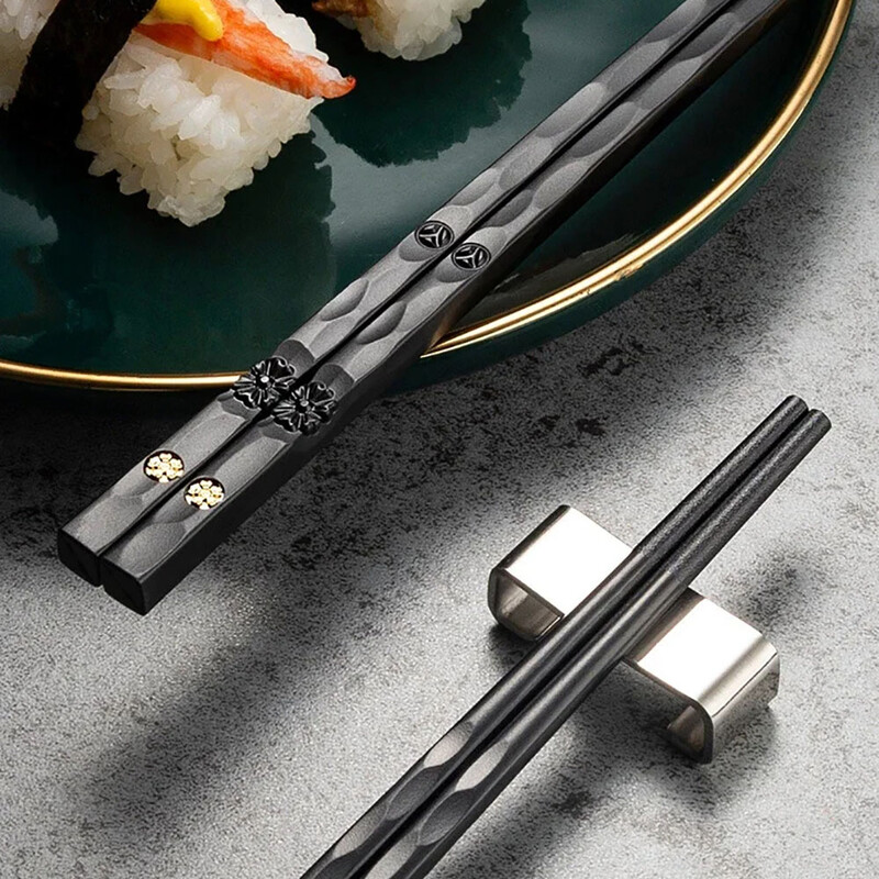 5 perechi de bețișoare japoneze anti-alunecare de înaltă calitate coreeană acasă, hotel, restaurant, bețișoare portabilă de alimente sănătoase pentru bețișoare de sushi