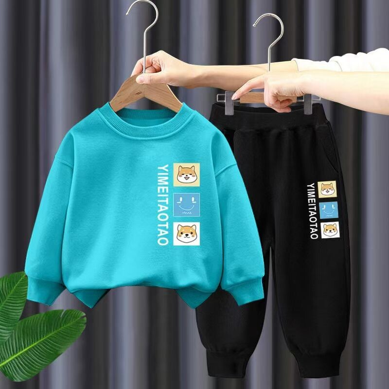 Haine copii Băieți și fete Toamnă Top cu mâneci lungi și pantaloni Seturi 2 bucăți Copii Băieți și fete Trening cu imprimeu ținută sport