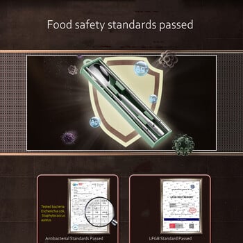 Mute Преносими пръчици от неръждаема стомана 316 Черпак Лъжица Бенто прибори за хранене LFGB Сертифицирани Безопасно къмпинг Аксесоари за пикник