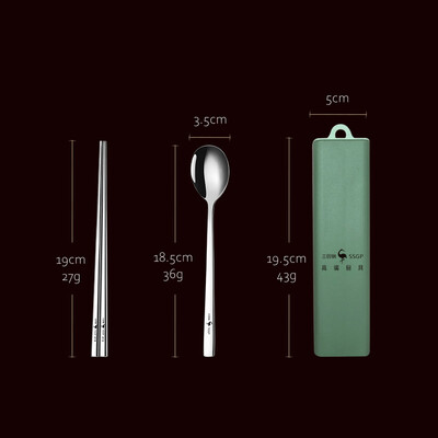 Mute Portable Bețișoare din oțel inoxidabil 316 Oală Lingură Tacâmuri Bento Certificat LFGB Accesorii pentru picnic pentru camping în siguranță