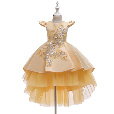 5704 Χαριτωμένο παιδικό φόρεμα για πάρτι γενεθλίων Κέντημα λουλούδι για κορίτσι φράκο διχτυωτό Φόρεμα 3 έως 12 yea girl princess dress